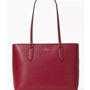 Kate Spade Harper Refined Leather Tote in Berry Cobbler